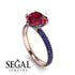 Hidden Halo Round Sapphire Engagement Ring - Ashley No. 71 image 2