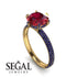 Hidden Halo Round Sapphire Engagement Ring - Ashley No. 70