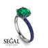Hidden Halo Round Sapphire Engagement Ring - Ashley No. 66 image 2