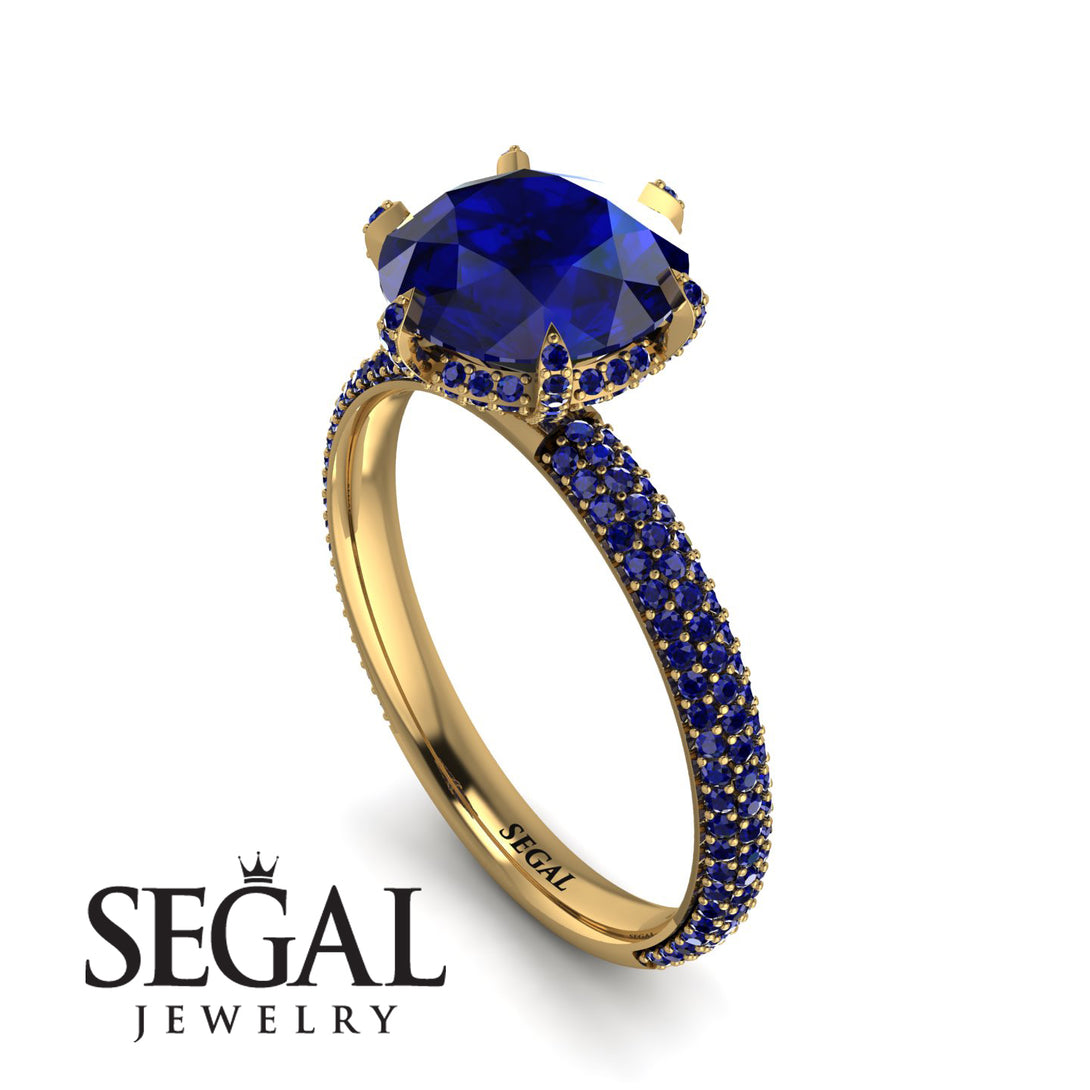 Hidden Halo Round Sapphire Engagement Ring - Ashley No. 73