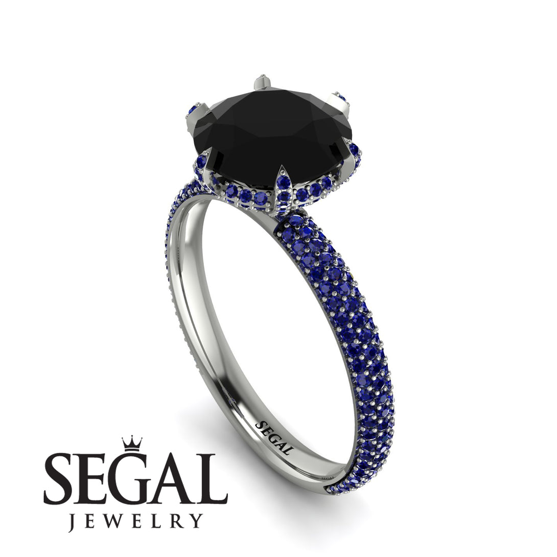Hidden Halo Round Sapphire Engagement Ring - Ashley No. 69
