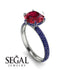 Hidden Halo Round Sapphire Engagement Ring - Ashley No. 72