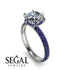 Hidden Halo Round Sapphire Engagement Ring - Ashley No. 63