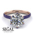 Hidden Halo Round Sapphire Engagement Ring - Ashley No. 62 image 3