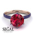Hidden Halo Round Sapphire Engagement Ring - Ashley No. 71 image 3