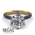 Hidden Halo Round Sapphire Engagement Ring - Ashley No. 61