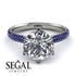 Hidden Halo Round Sapphire Engagement Ring - Ashley No. 63