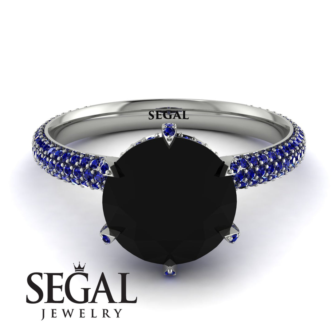 Hidden Halo Round Sapphire Engagement Ring - Ashley No. 69