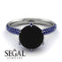 Hidden Halo Round Sapphire Engagement Ring - Ashley No. 69