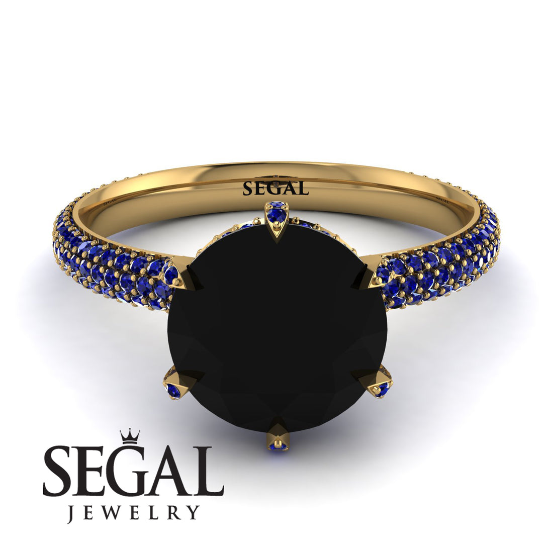 Hidden Halo Round Sapphire Engagement Ring - Ashley No. 67