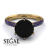 Hidden Halo Round Sapphire Engagement Ring - Ashley No. 67