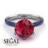 Hidden Halo Round Sapphire Engagement Ring - Ashley No. 72 image 3