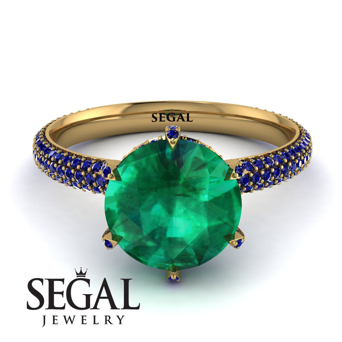 Hidden Halo Round Sapphire Engagement Ring - Ashley No. 64