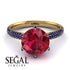 Hidden Halo Round Sapphire Engagement Ring - Ashley No. 70