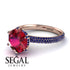 Hidden Halo Round Sapphire Engagement Ring - Ashley No. 71