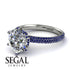 Hidden Halo Round Sapphire Engagement Ring - Ashley No. 63