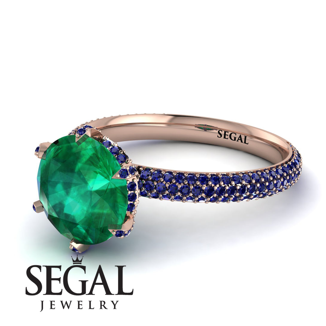 Hidden Halo Round Sapphire Engagement Ring - Ashley No. 65
