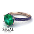 Hidden Halo Round Sapphire Engagement Ring - Ashley No. 65