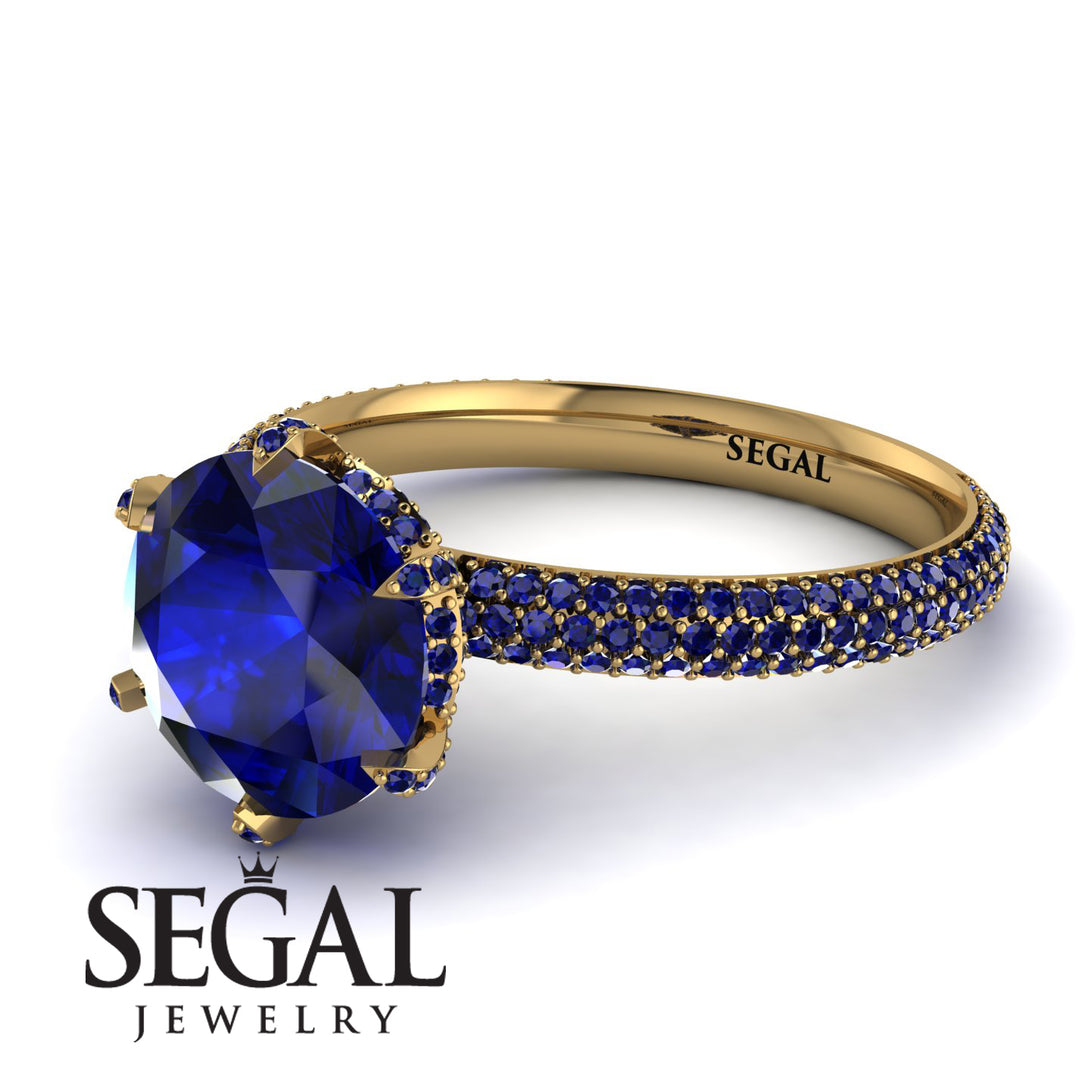 Hidden Halo Round Sapphire Engagement Ring - Ashley No. 73