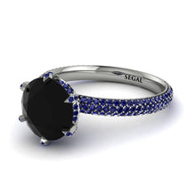 Hidden Halo Round Sapphire Engagement Ring - Ashley No. 69 image 1