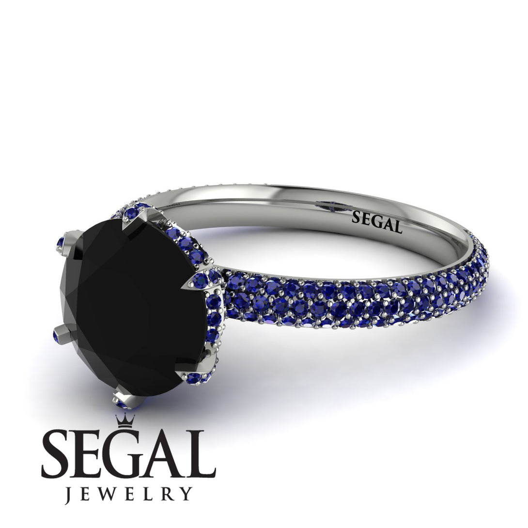 Hidden Halo Round Sapphire Engagement Ring - Ashley No. 69