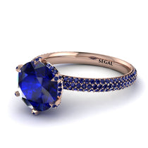 Hidden Halo Round Sapphire Engagement Ring - Ashley No. 74 image 1