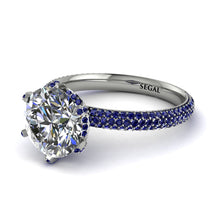 Hidden Halo Round Sapphire Engagement Ring - Ashley No. 63 image 1