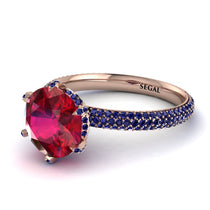Hidden Halo Round Sapphire Engagement Ring - Ashley No. 71 image 1