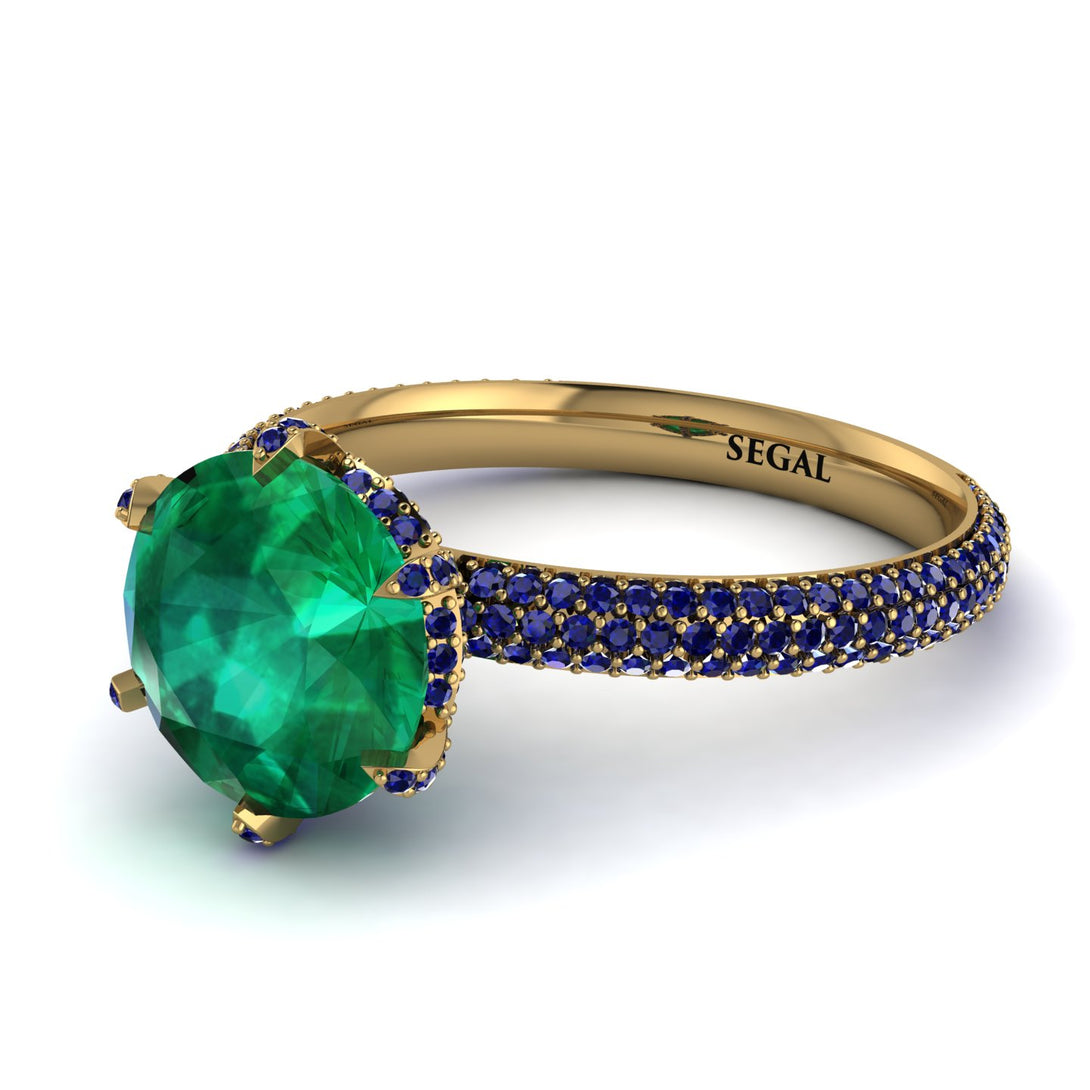 Hidden Halo Round Sapphire Engagement Ring - Ashley No. 64