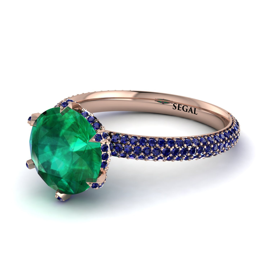Hidden Halo Round Sapphire Engagement Ring - Ashley No. 65