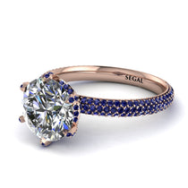 Hidden Halo Round Sapphire Engagement Ring - Ashley No. 62 image 1