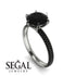 Hidden Halo Round Black Diamond Engagement Ring - Ashley No. 39