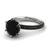 Hidden Halo Round Black Diamond Engagement Ring - Ashley No. 39