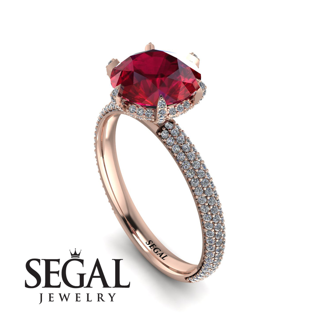 Hidden Halo Round Diamond Engagement Ring - Ashley No. 11