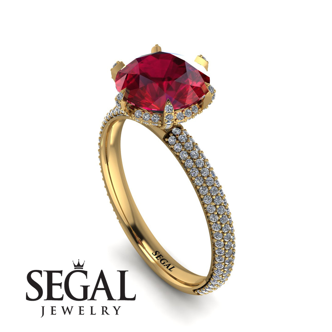Hidden Halo Round Diamond Engagement Ring - Ashley No. 10