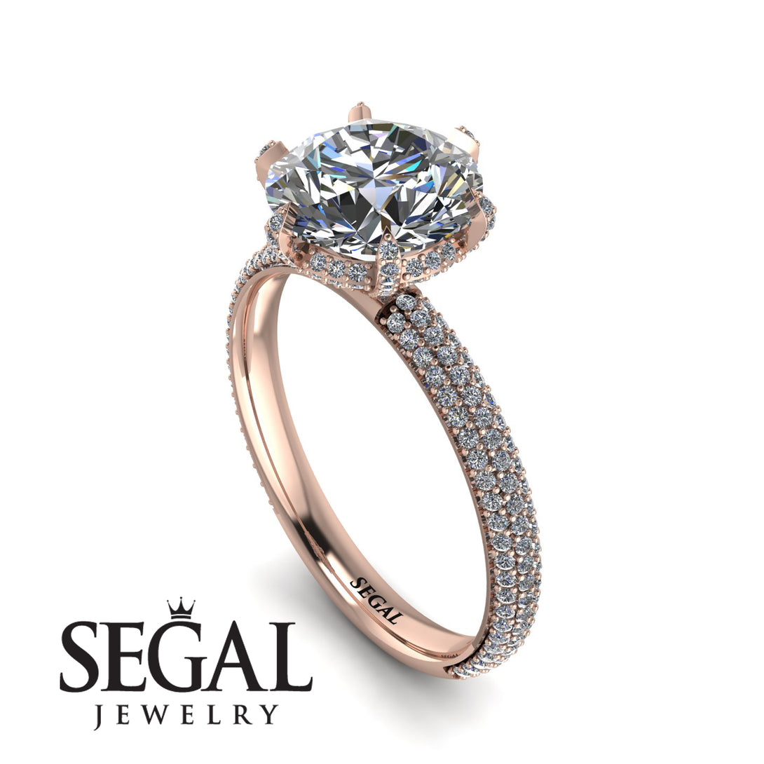 Hidden Halo Round Diamond Engagement Ring - Ashley No. 2