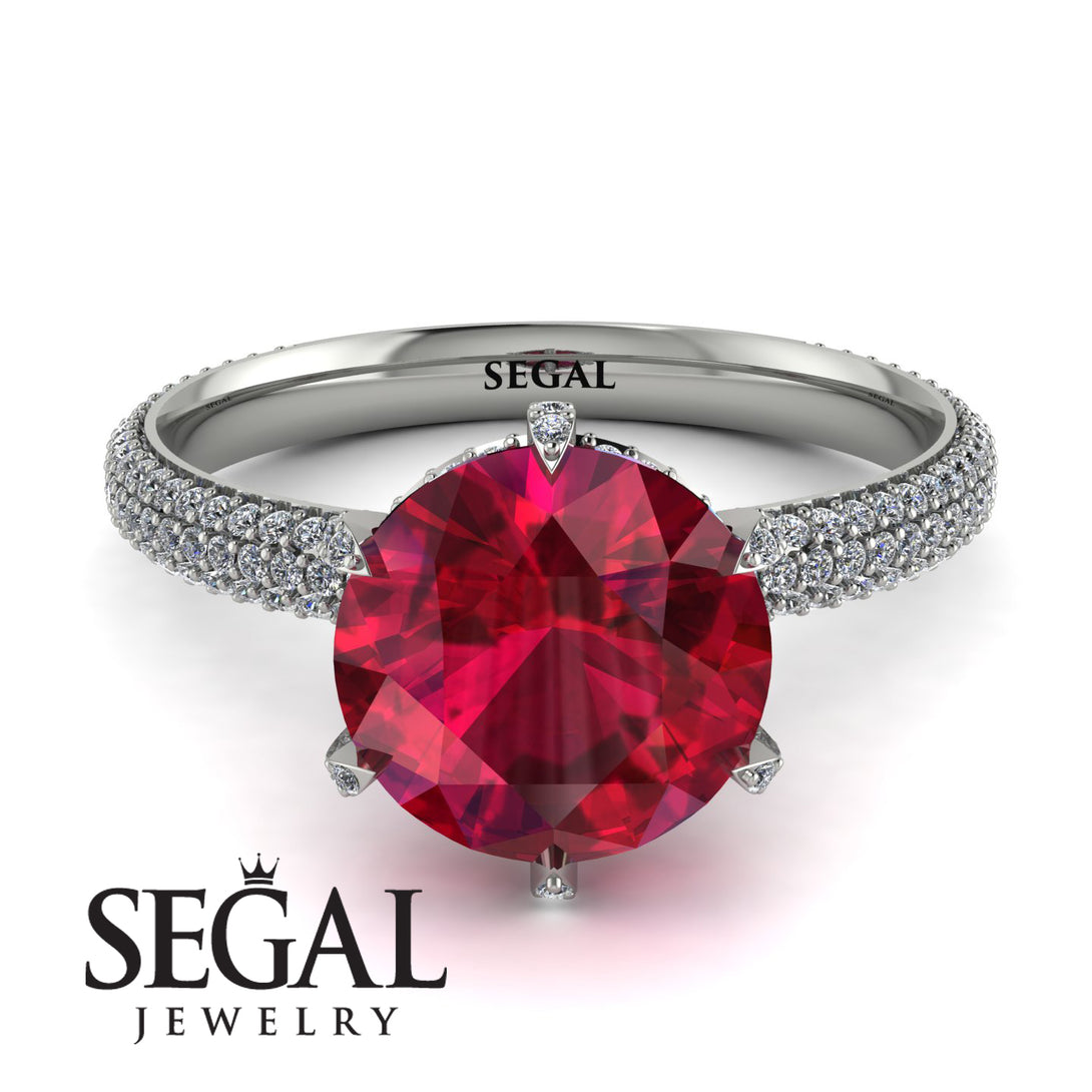 Hidden Halo Round Diamond Engagement Ring - Ashley No. 12