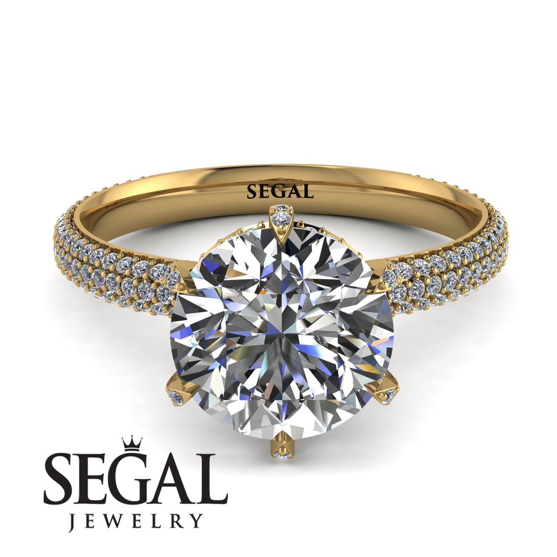 Hidden Halo Round Diamond Engagement Ring - Ashley No. 1