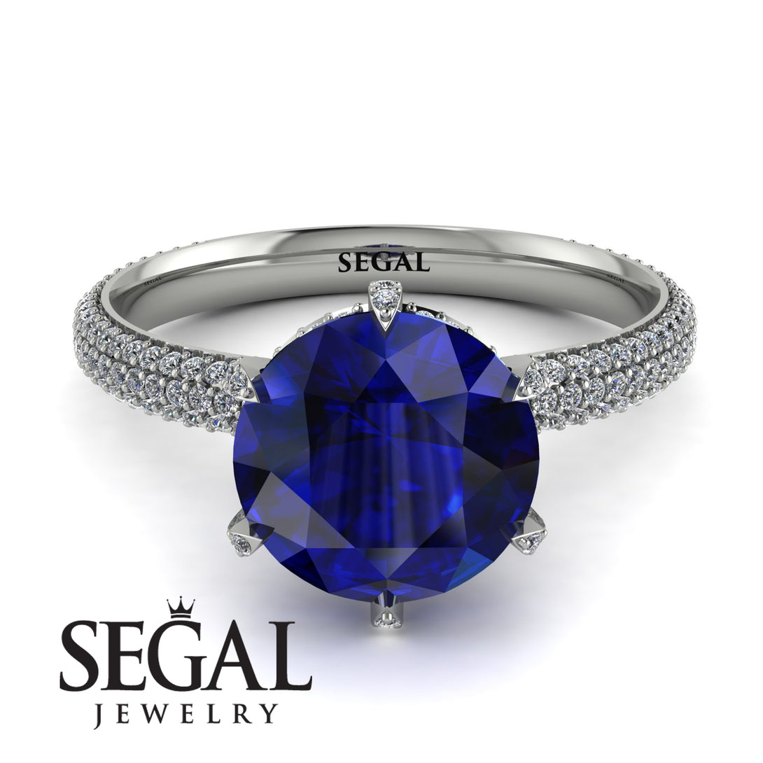 Hidden Halo Round Diamond Engagement Ring - Ashley No. 15