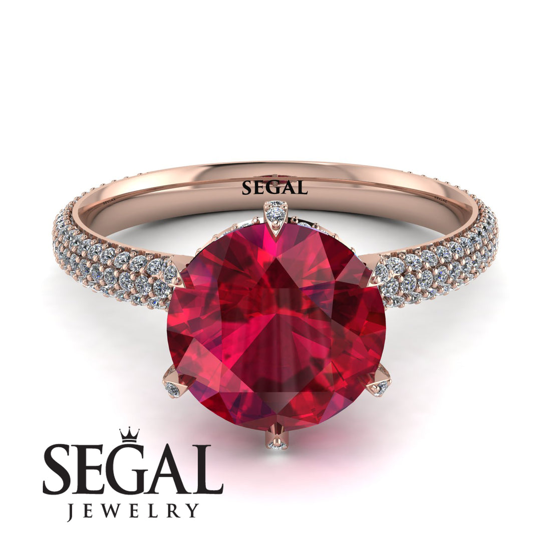 Hidden Halo Round Diamond Engagement Ring - Ashley No. 11