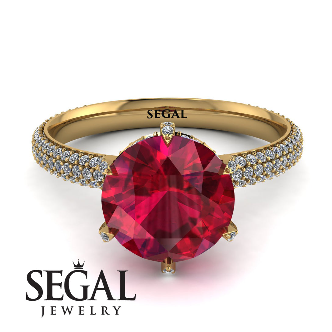 Hidden Halo Round Diamond Engagement Ring - Ashley No. 10