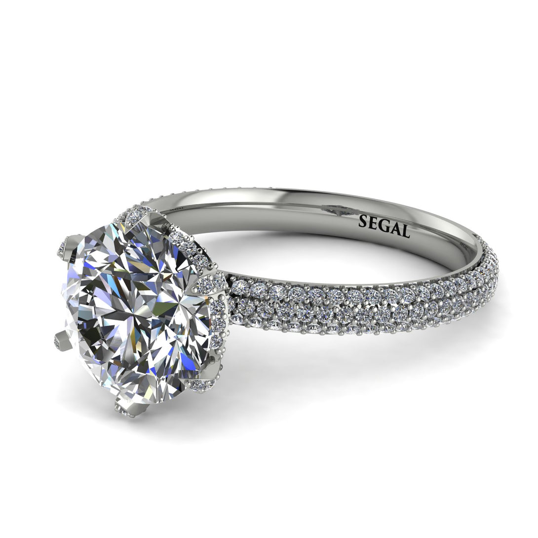 Hidden Halo Round Diamond Engagement Ring - Ashley No. 3