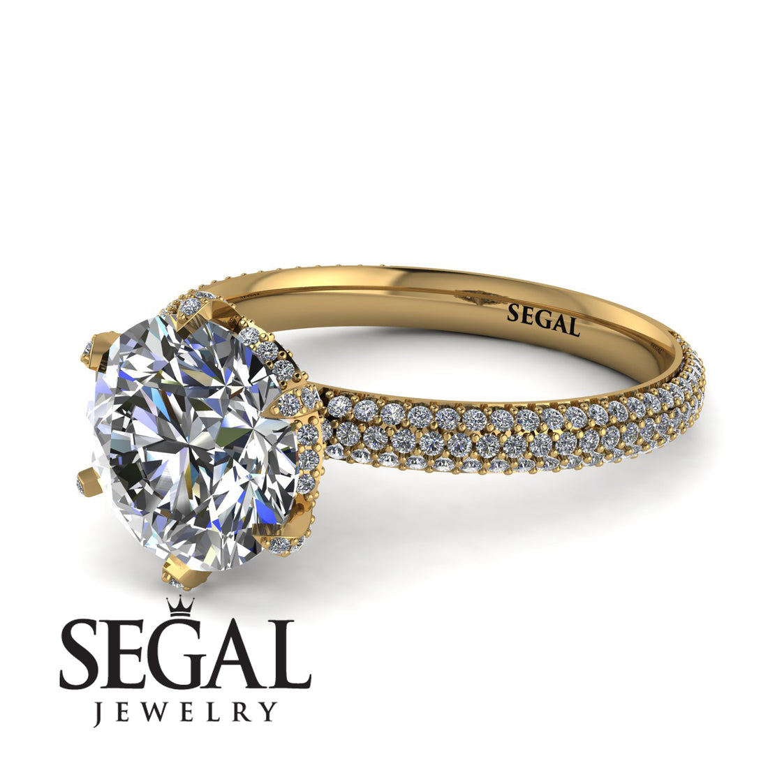 Hidden Halo Round Diamond Engagement Ring - Ashley No. 1