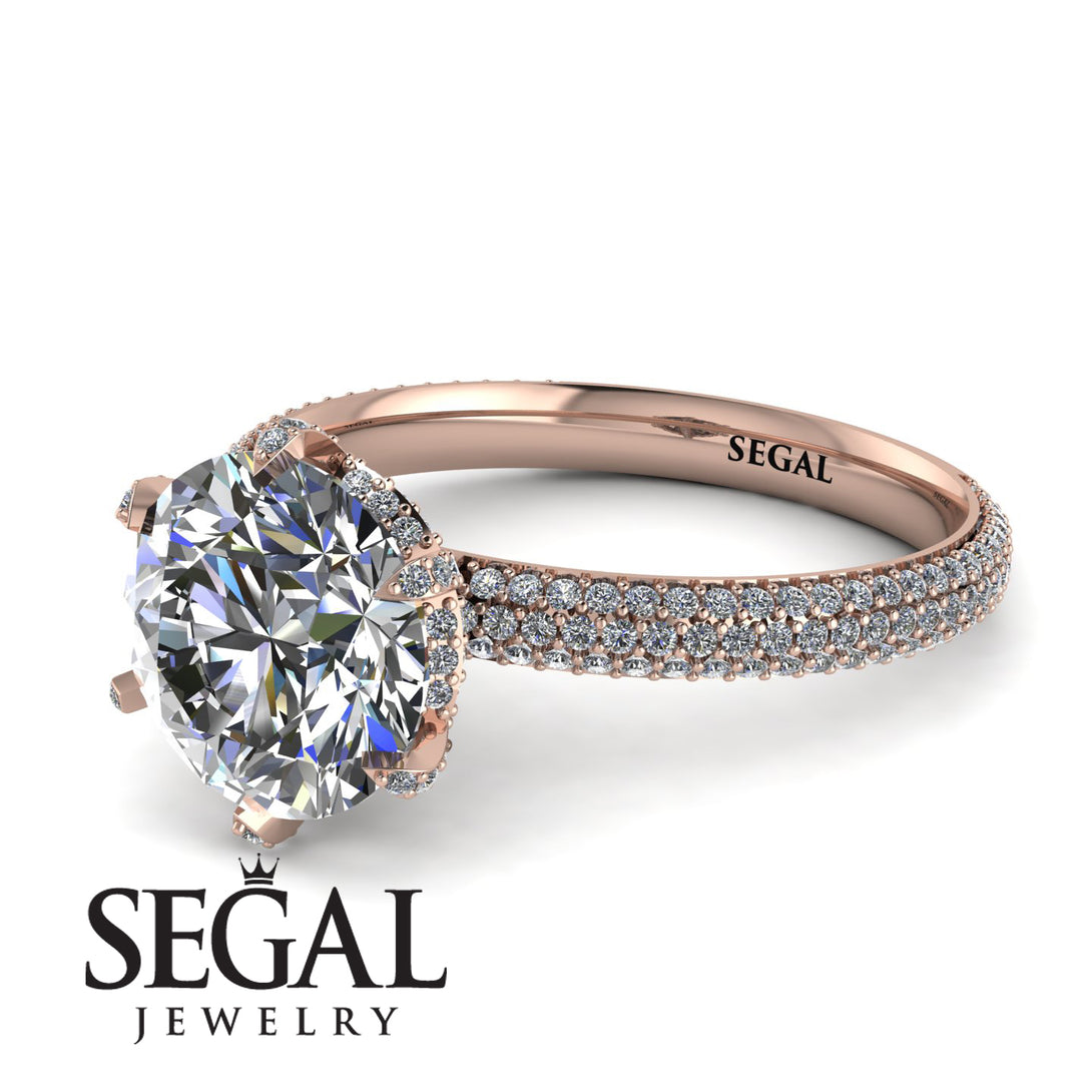 Hidden Halo Round Diamond Engagement Ring - Ashley No. 2
