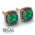 Hidden Halo Princess Emerald Earrings - Georgia No. 64 image 10