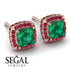 Hidden Halo Princess Emerald Earrings - Georgia No. 50 image 10