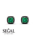Hidden Halo Princess Emerald Earrings - Georgia No. 36 image 2