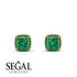 Hidden Halo Princess Emerald Earrings - Georgia No. 19