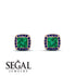 Hidden Halo Princess Emerald Earrings - Georgia No. 65