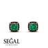 Hidden Halo Princess Emerald Earrings - Georgia No. 35 image 2
